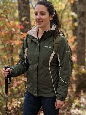 Columbia Women's Interchange Jacket - Size Large | Olive Green Hiking Waterproof